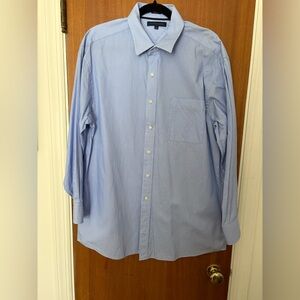 Tommy Hilfiger Men’s Shirt- Blue Striped-Long Sleeve.. 100% Cotton-Sz 17 32-33.